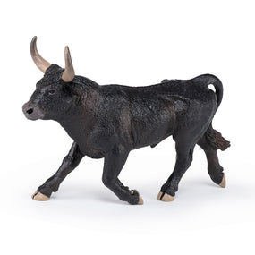 Figurine Taureau Camarguais Papo en PVC, Collection Vie à la ferme, jouet éducatif idéal pour enfants et collectionneurs
