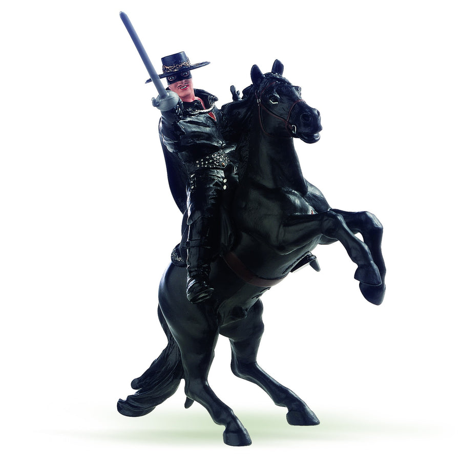 Cheval de Zorro Papo en PVC, Collection Personnage historiques, jouet éducatif idéal pour enfants et collectionneurs