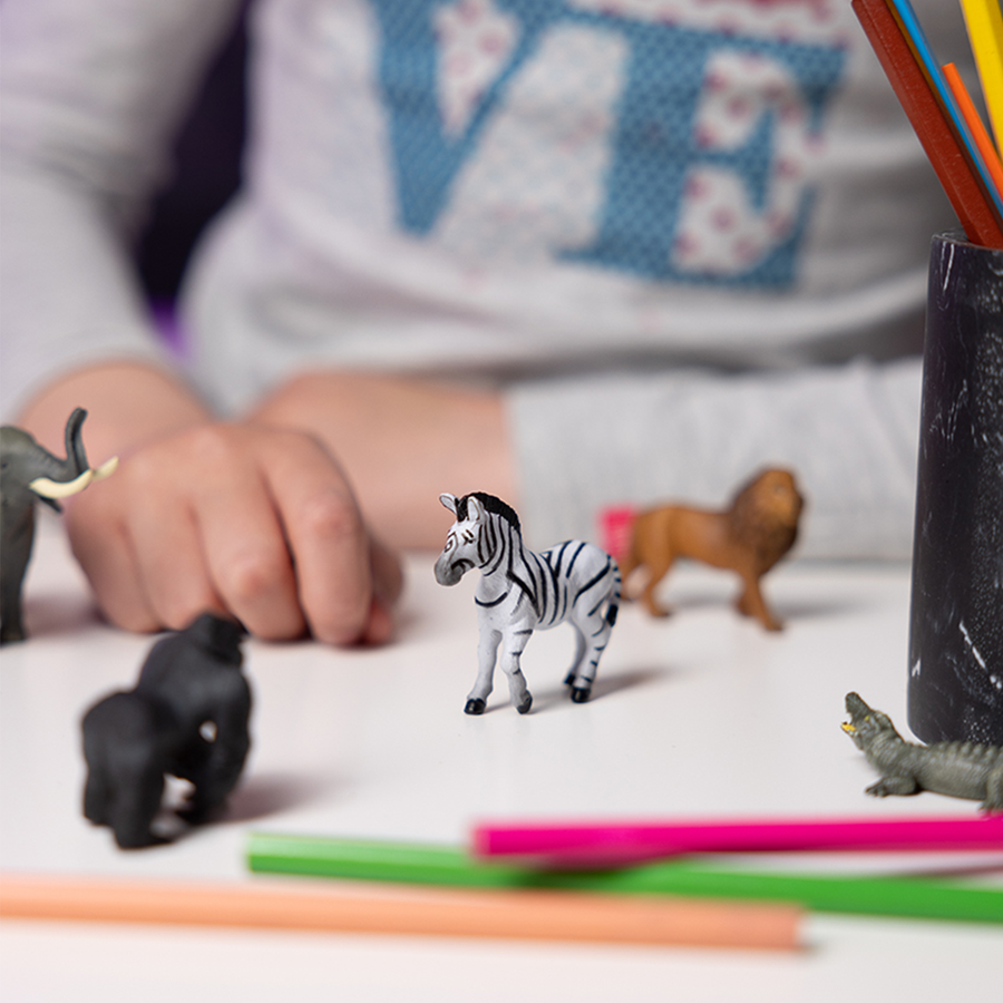 Mini PLUS Sauvages Lot 1 (Tube, 6 pcs) Papo en PVC, Collection MINI PAPO, jouet éducatif idéal pour enfants