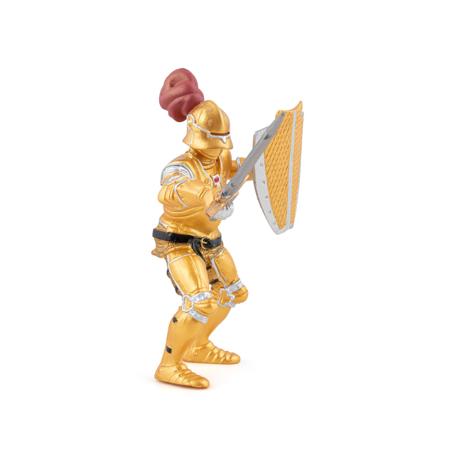 Chevalier or en armure Papo en PVC, Collection Médiéval, jouet éducatif idéal pour enfants et collectionneurs