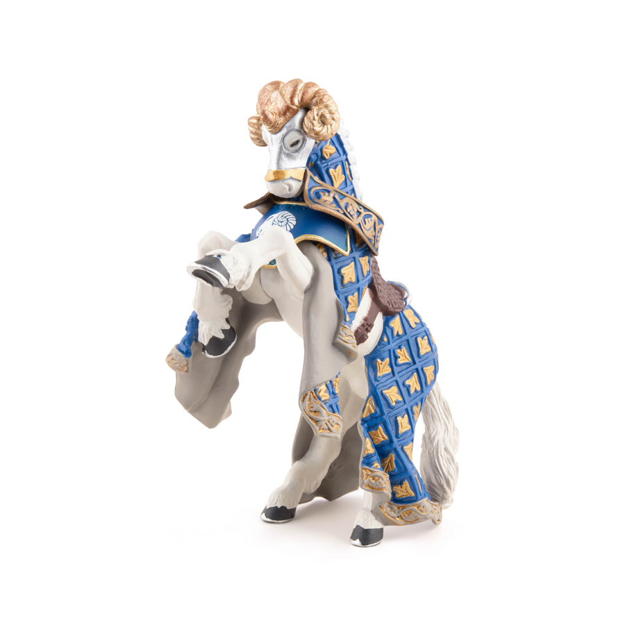 Cheval du Maître des armes cimier bélier Papo en PVC, Collection Médiéval, jouet éducatif idéal pour enfants et collectionneurs