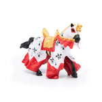 Cheval du roi Arthur rouge Papo en PVC, Collection Médiéval, jouet éducatif idéal pour enfants et collectionneurs
