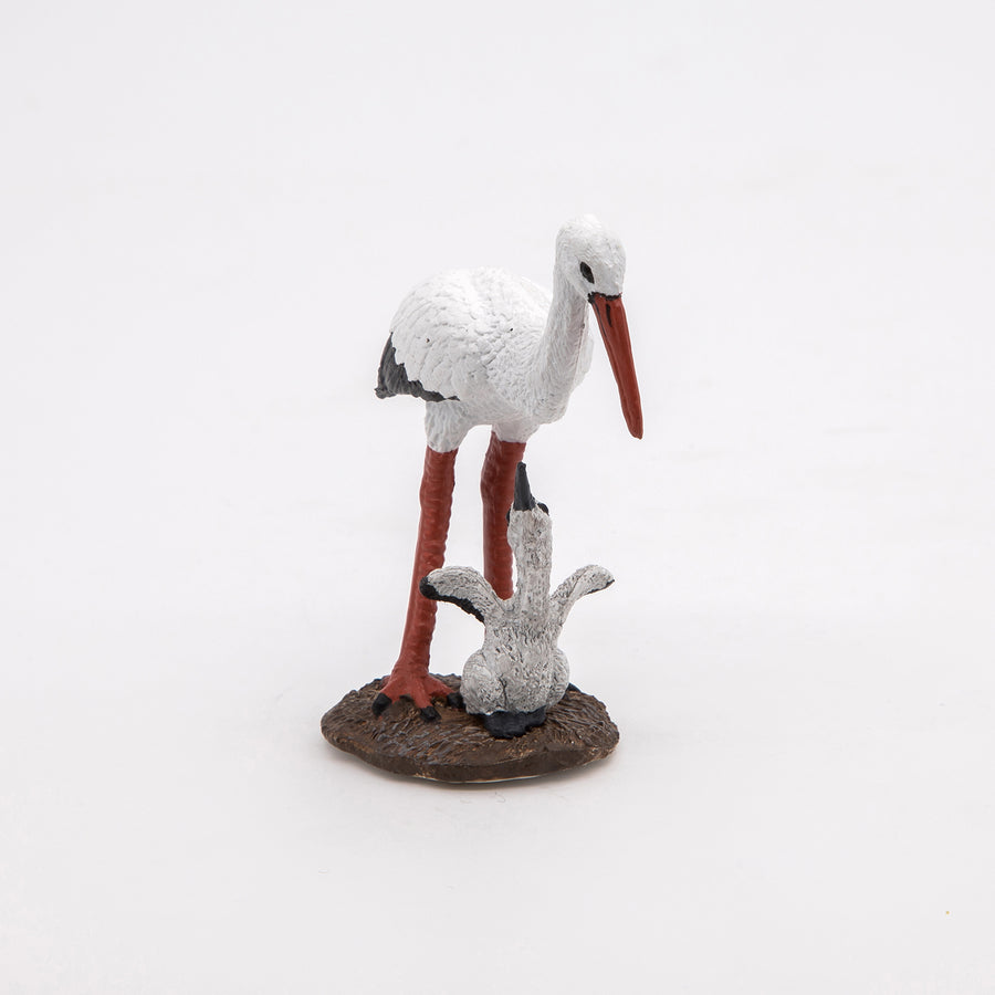 Figurine Cigogne et son bébé Papo en PVC, thème oiseaux, Collection Animaux sauvages, jouet éducatif idéal pour enfants et collectionneurs