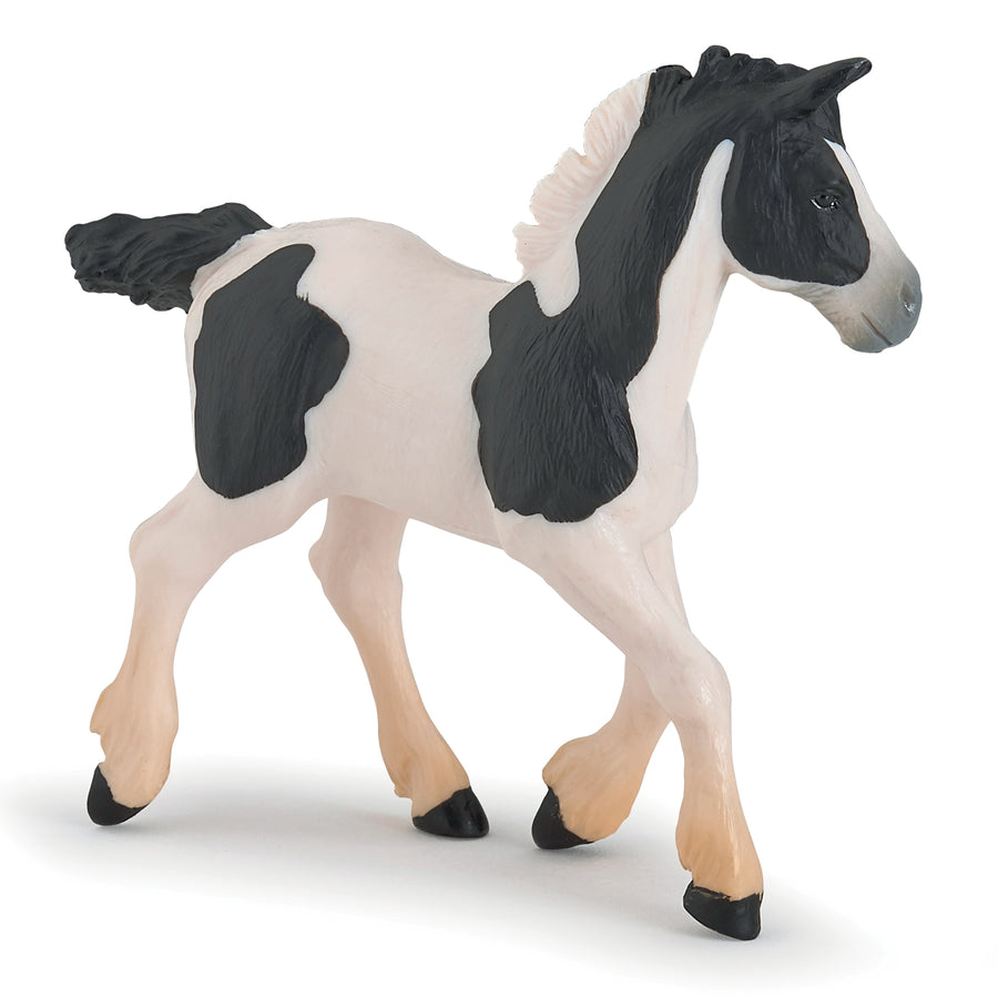 Poulain cob pie noir   Papo en PVC, Collection chevaux, jouet éducatif idéal pour enfants et collectionneurs