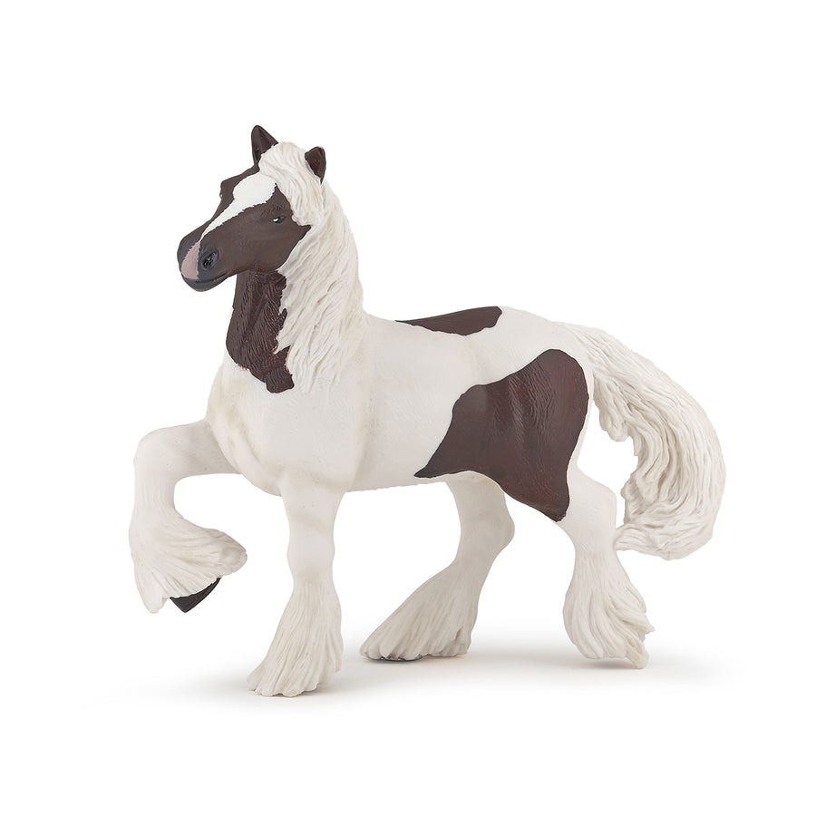 Cob irlandais pie bai Papo en PVC, Collection chevaux, jouet éducatif idéal pour enfants et collectionneurs