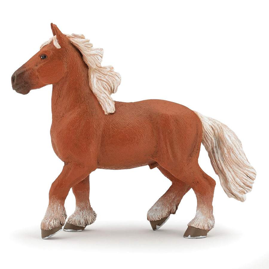Cheval comtois Papo en PVC, Collection chevaux, jouet éducatif idéal pour enfants et collectionneurs