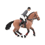 Figurine Cheval de concours et son cavalier Papo en PVC, Collection chevaux, jouet éducatif idéal pour enfants et collectionneurs