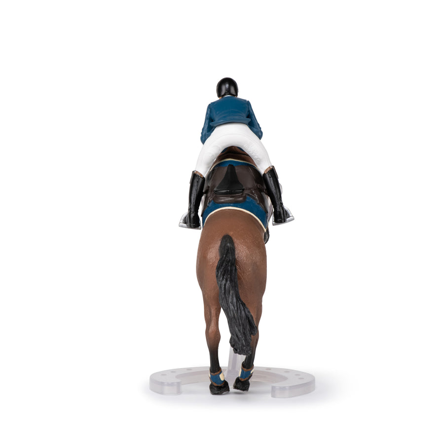 Figurine Cheval de saut d'obstacle et son cavalier Papo en PVC, Collection chevaux, jouet éducatif idéal pour enfants et collectionneurs