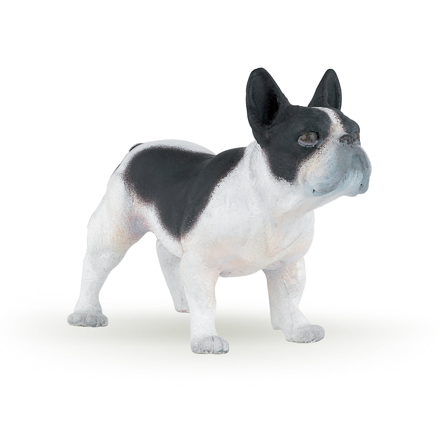 Figurine Bouledogue français noir et blanc Papo en PVC, Collection chiens et chats, jouet éducatif idéal pour enfants et collectionneurs