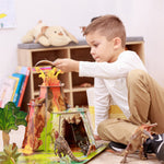 La terre des dinosaures (Isiplay) Papo en carton renforcé, Collection Dinosaures, jouet éducatif idéal pour enfants et collectionneurs